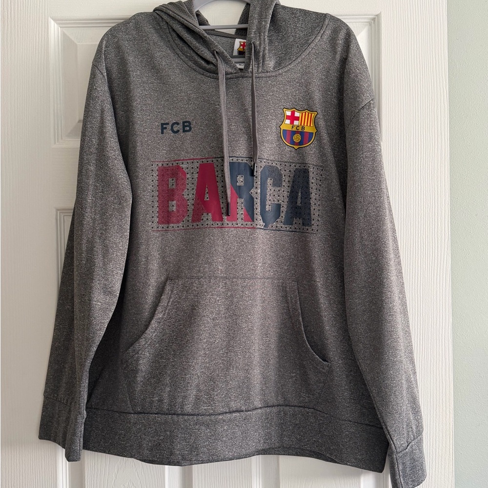 Men's FC Barcelona Gray 'Barça' Pullover Hoodie